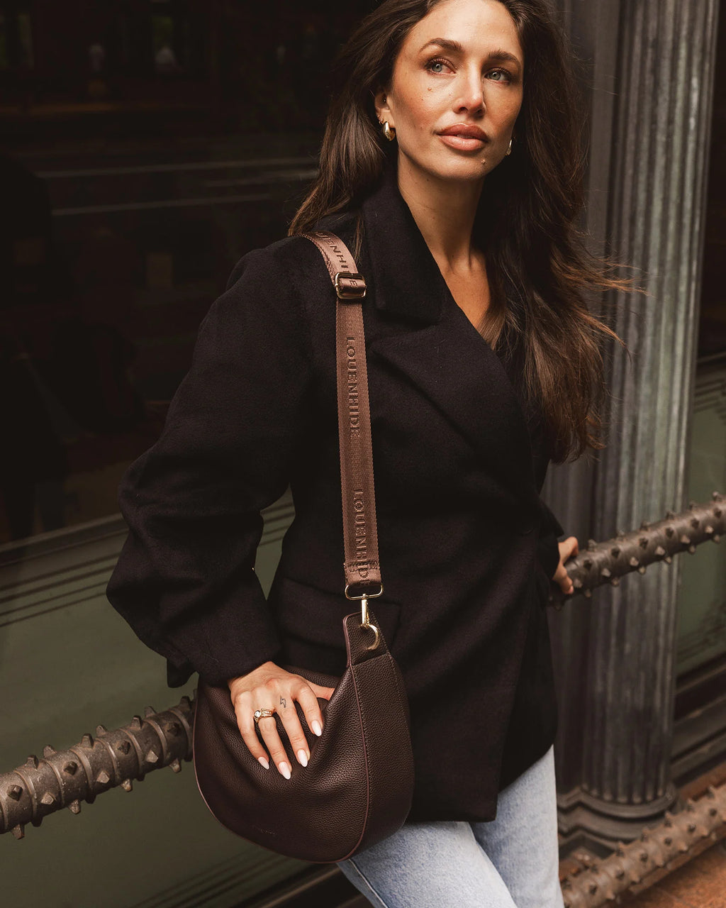 LOUENHIDE GEORGINA SHOULDER BAG - CHOCOLATE