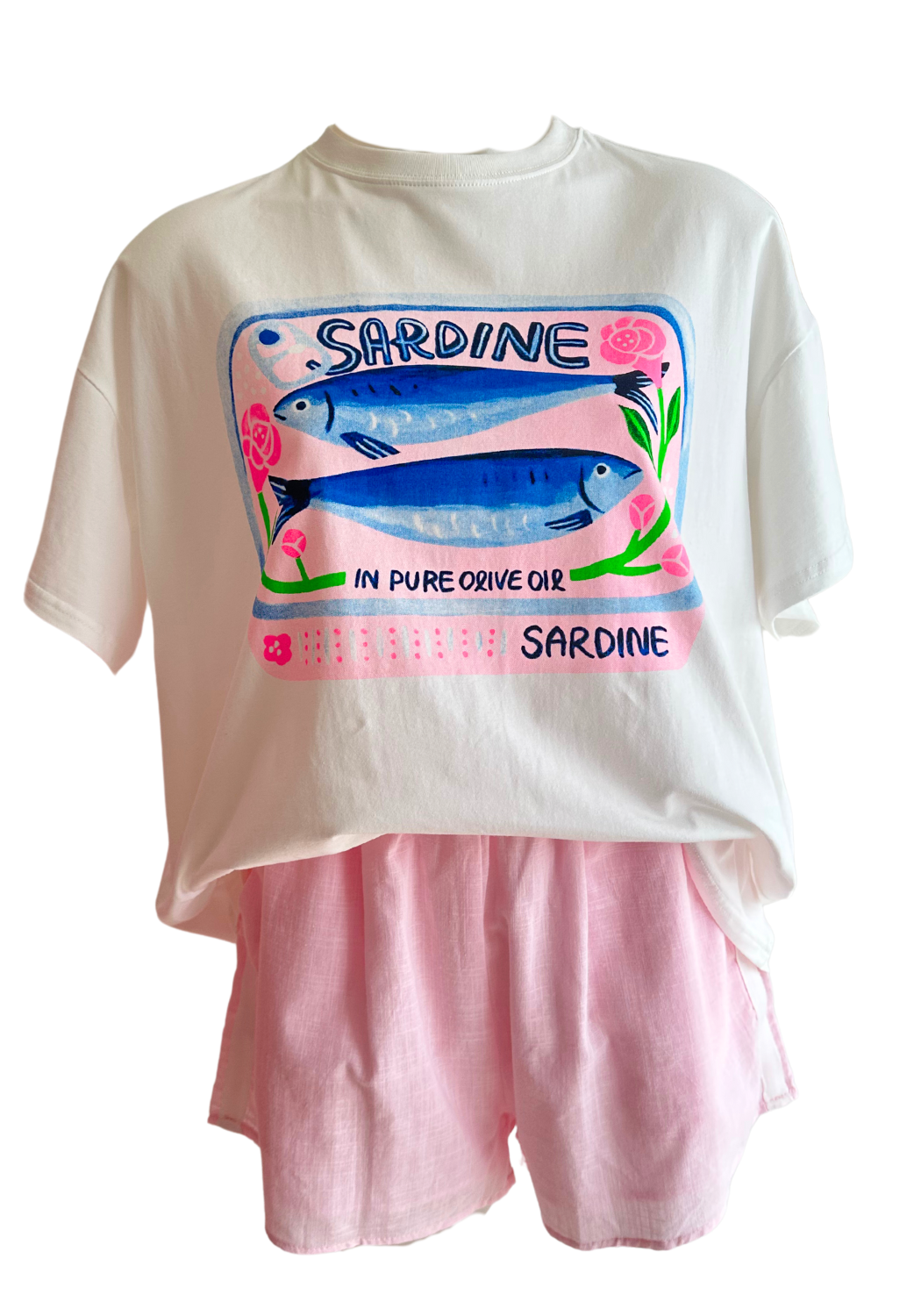 BY FRANKIE OVERSIZED TEE SHIRT SET - SARDINIA PRINT