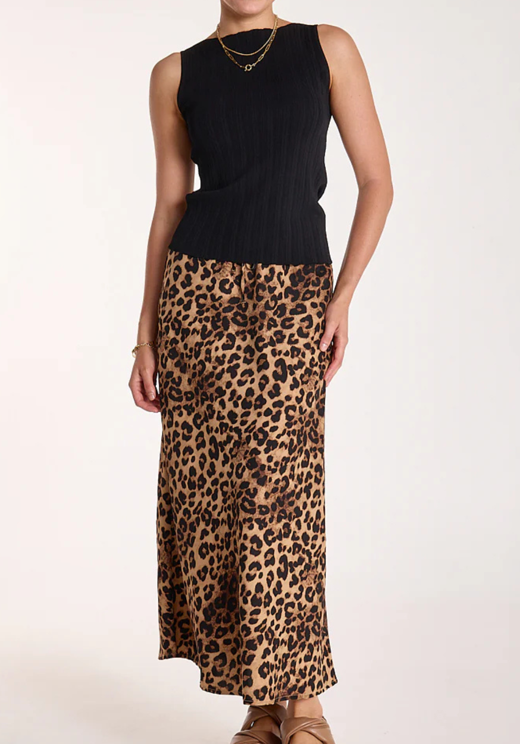 FEATHER + NOISE RILEY SKIRT - LEOPARD