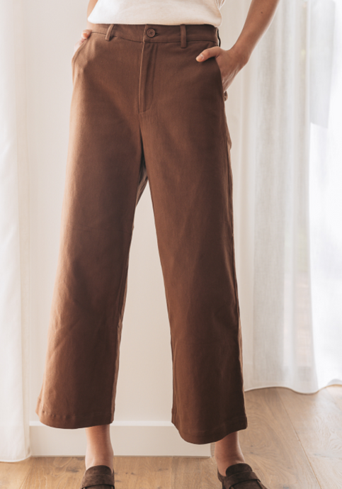 FEATHER + NOISE DARCY PANT - CHOCOLATE
