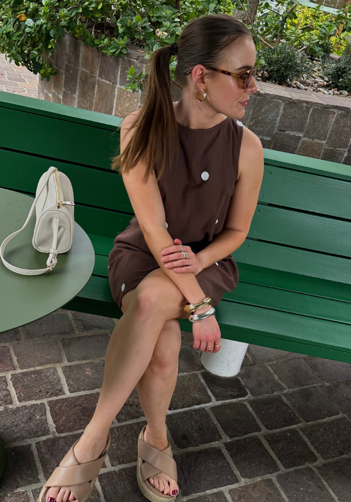 BY FRANKIE SHIFT DRESS - CHOCOLATE SPOT