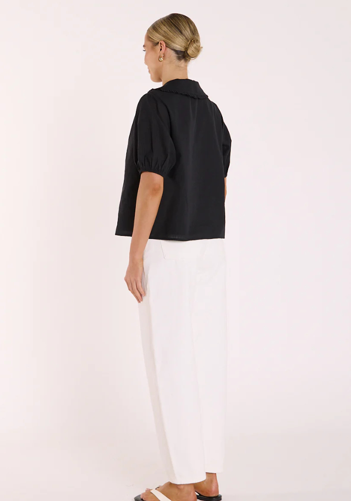 FEATHER + NOISE BETSY TOP - BLACK
