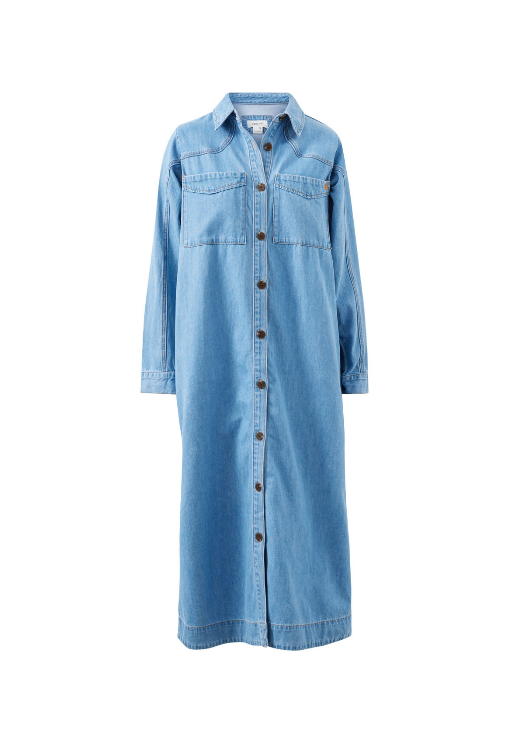 CERES LIFE RAE LONG SLEEVE MIDI DRESS - NEW VINTAGE BLUE