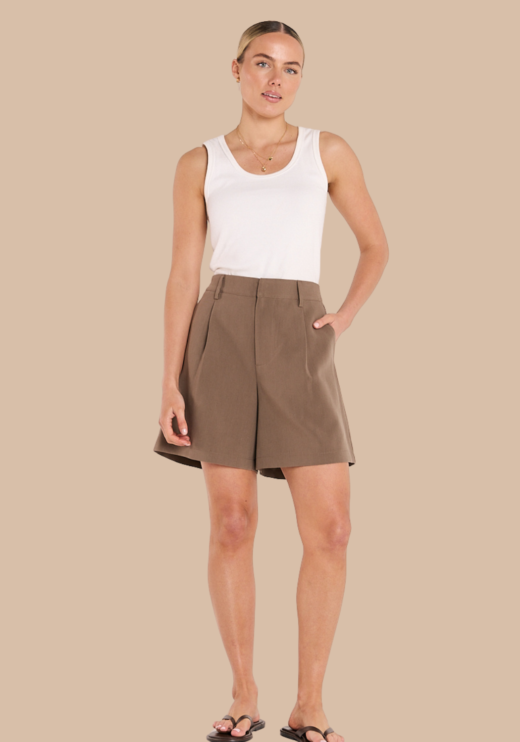 FEATHER + NOISE HAYLEY SHORT - ESPRESSO