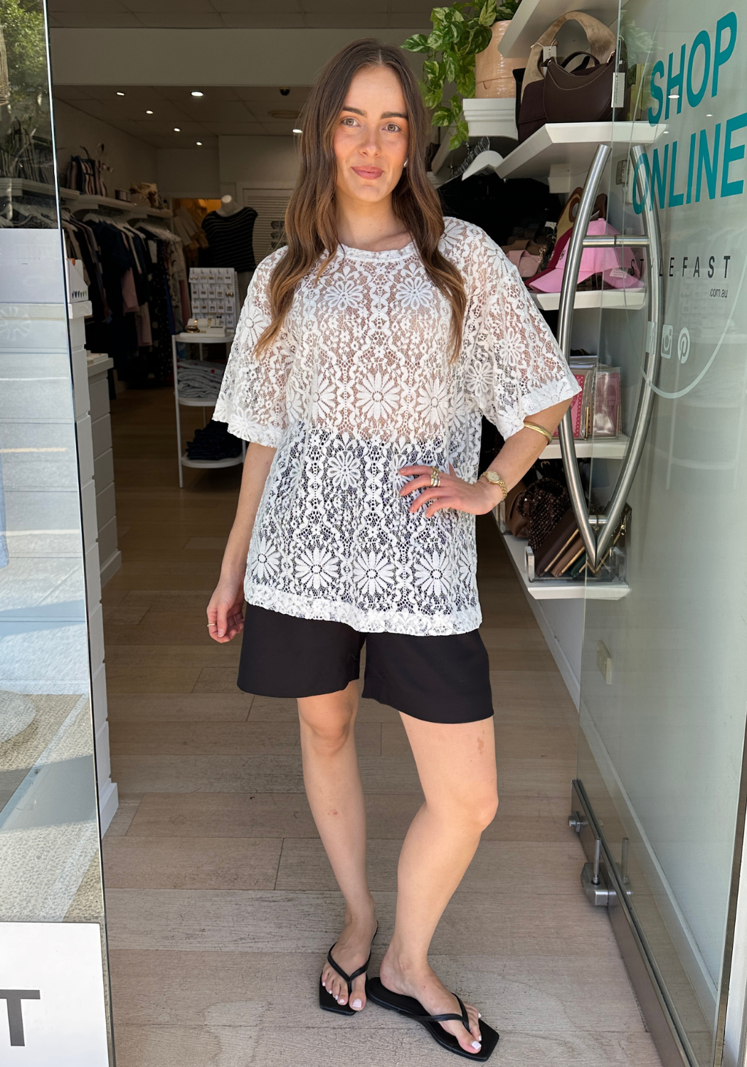 FRIDA LACE TEE - WHITE