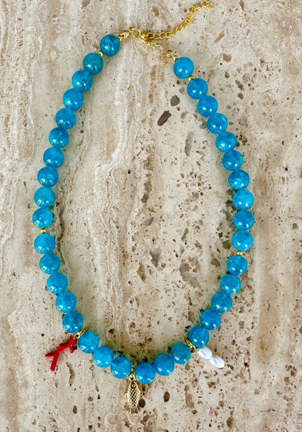 MOSK MELBOURNE SEA PENDANT NECKLACE - SEA BLUE