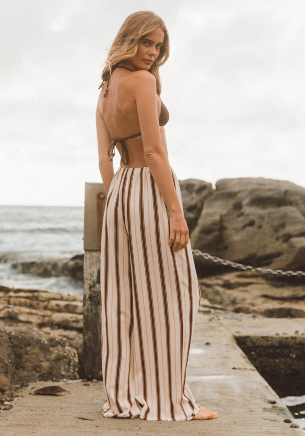 MARLOWE RELAXED PANTS - LINE MOTION PRINT