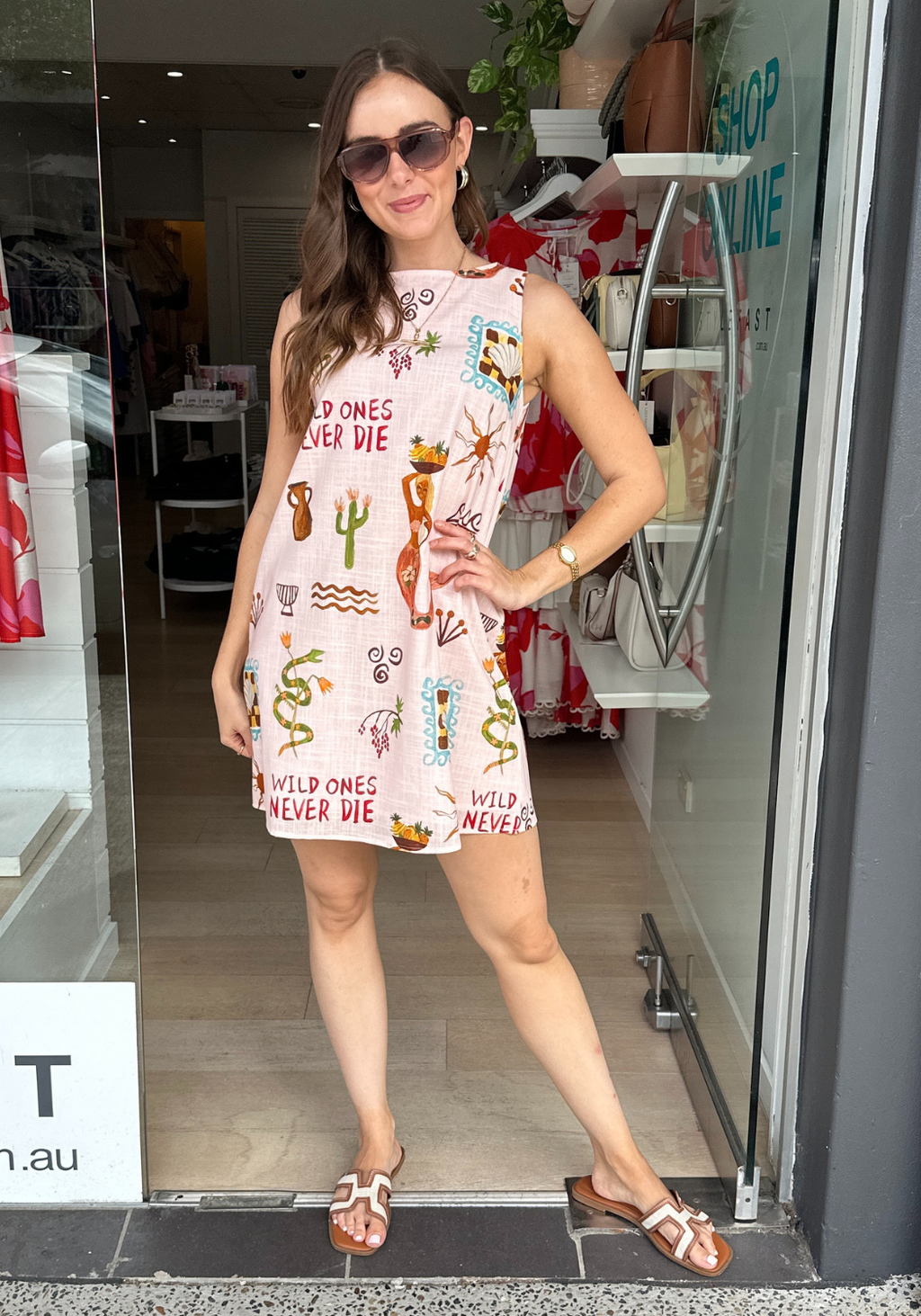 BY FRANKIE ZANA SHIFT DRESS - WILD ONES PRINT