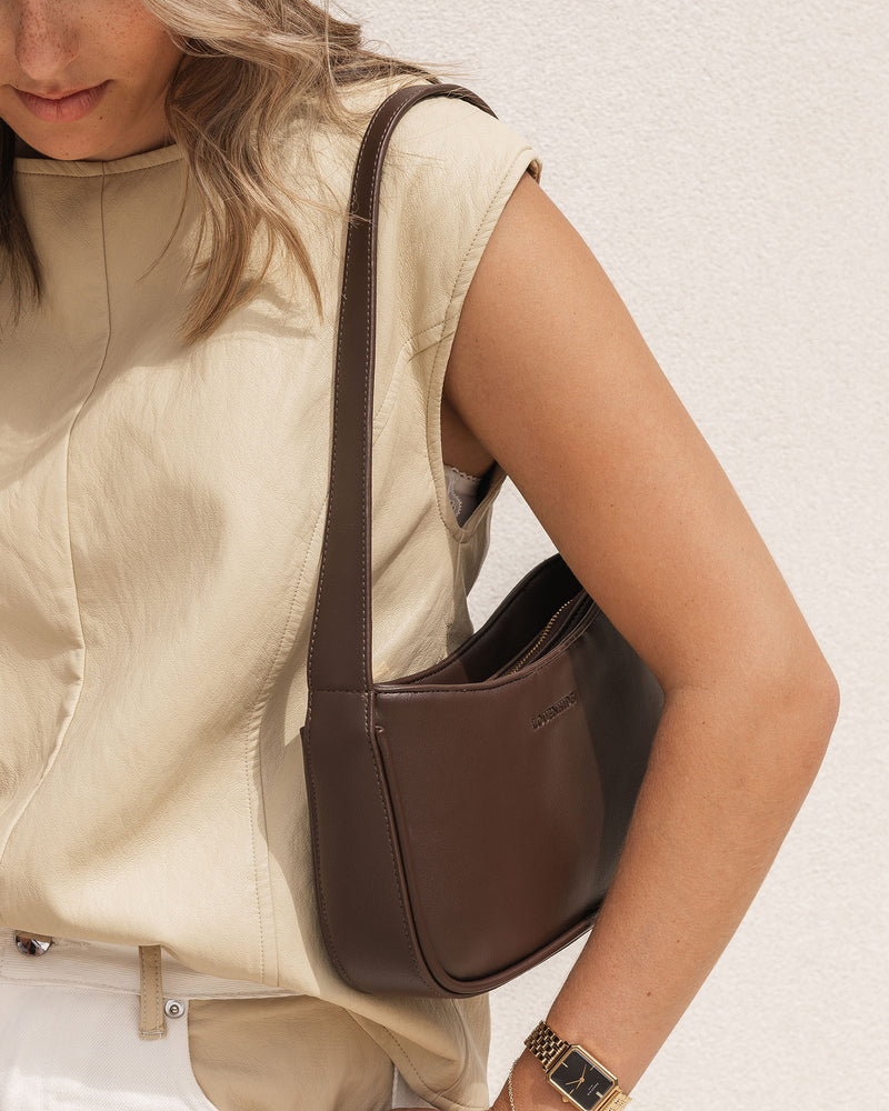 LOUENHIDE IVY SHOULDER BAG - CHOCOLATE