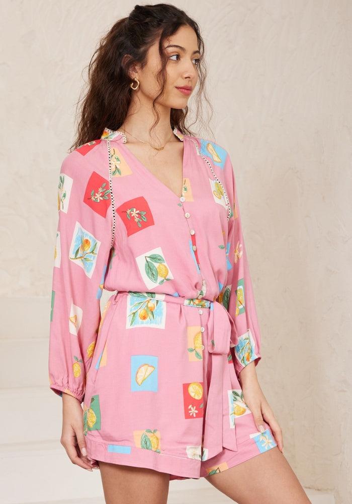 Load image into Gallery viewer, REMI PLAYSUIT - PINK PRINT