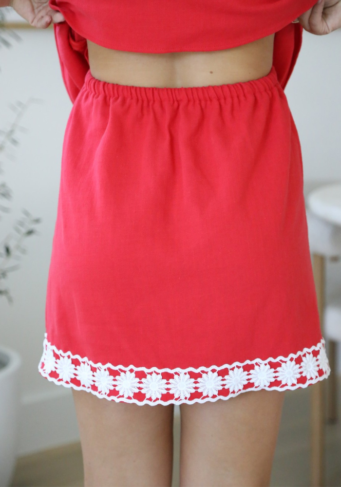 KYLE LAYERED MINI DRESS - RED