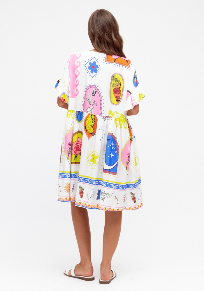 Load image into Gallery viewer, SUNETTA DRESS - MULTI PRINT