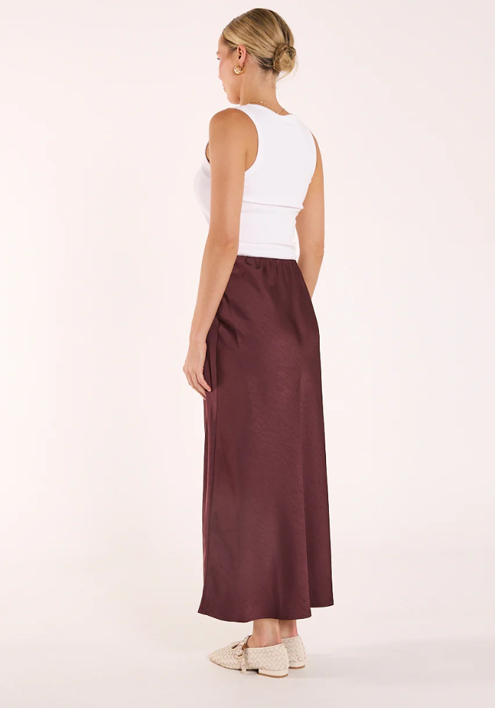 FEATHER + NOISE LENNON SKIRT - MERLOT