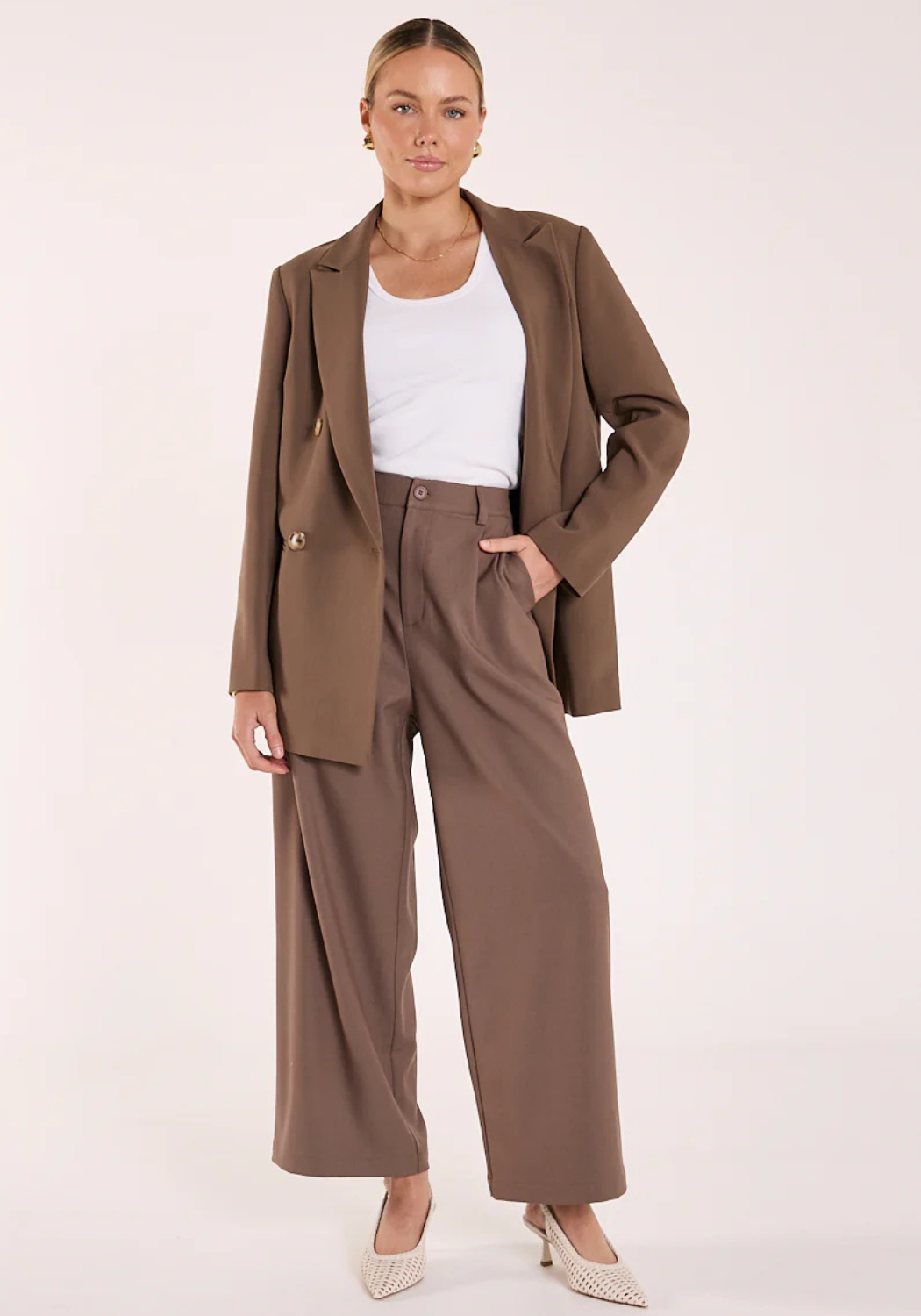 FEATHER + NOISE CARMEN CROPPED PANT - CHOCOLATE