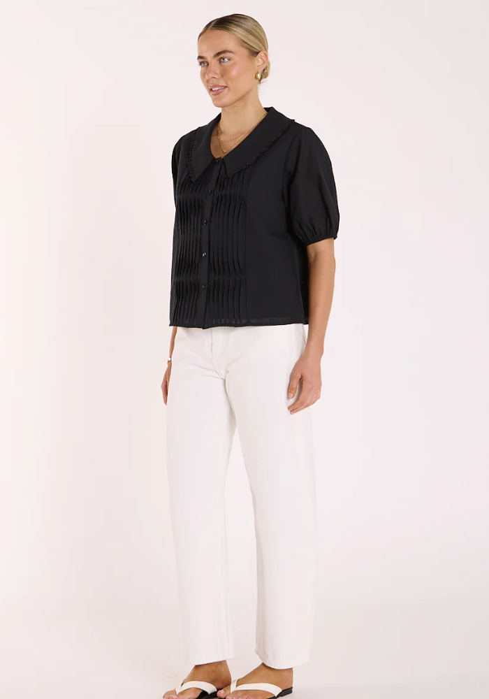 FEATHER + NOISE BETSY TOP - BLACK