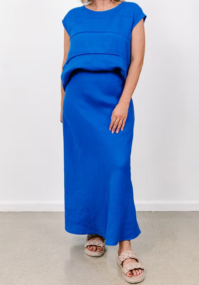 CAPRI SLIP SKIRT - COBALT BLUE