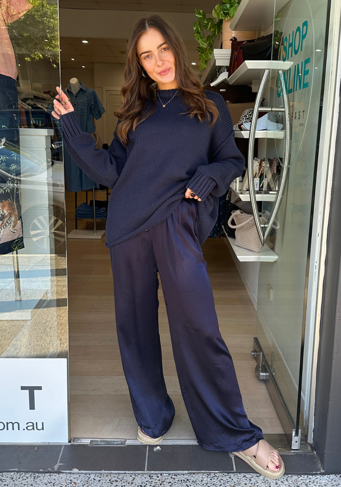 ZURI RELAXED PANTS - NAVY