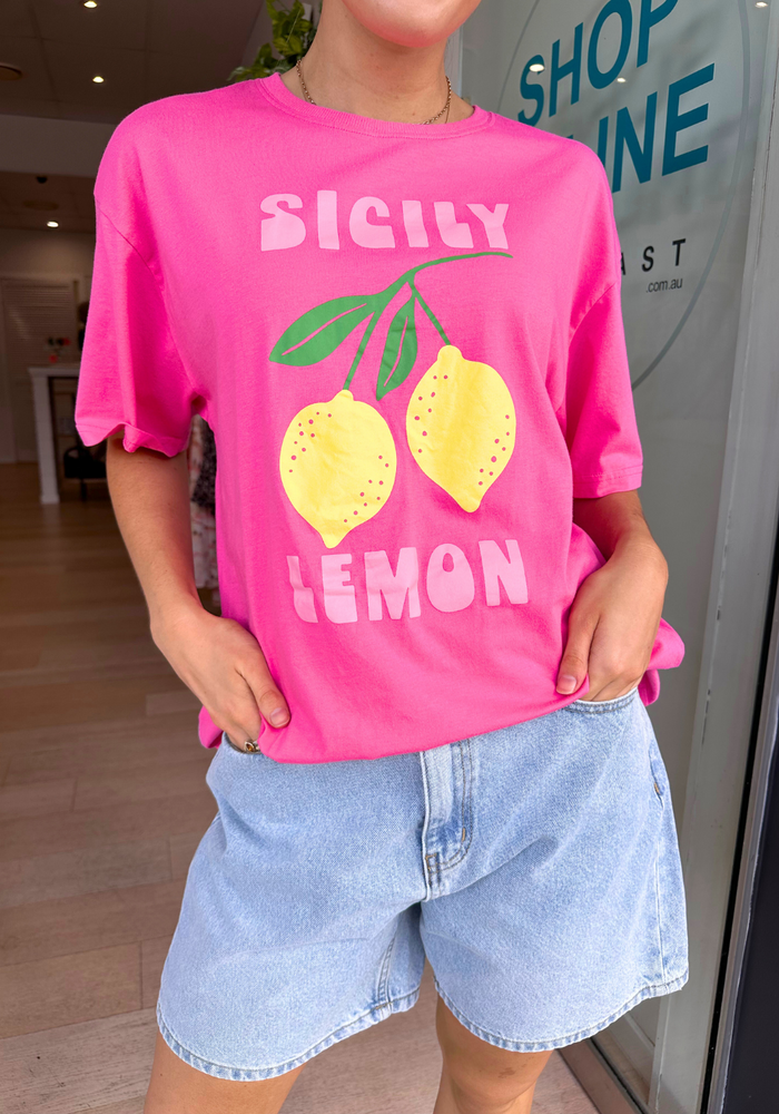 Load image into Gallery viewer, SICILY LEMON TEE - PINK