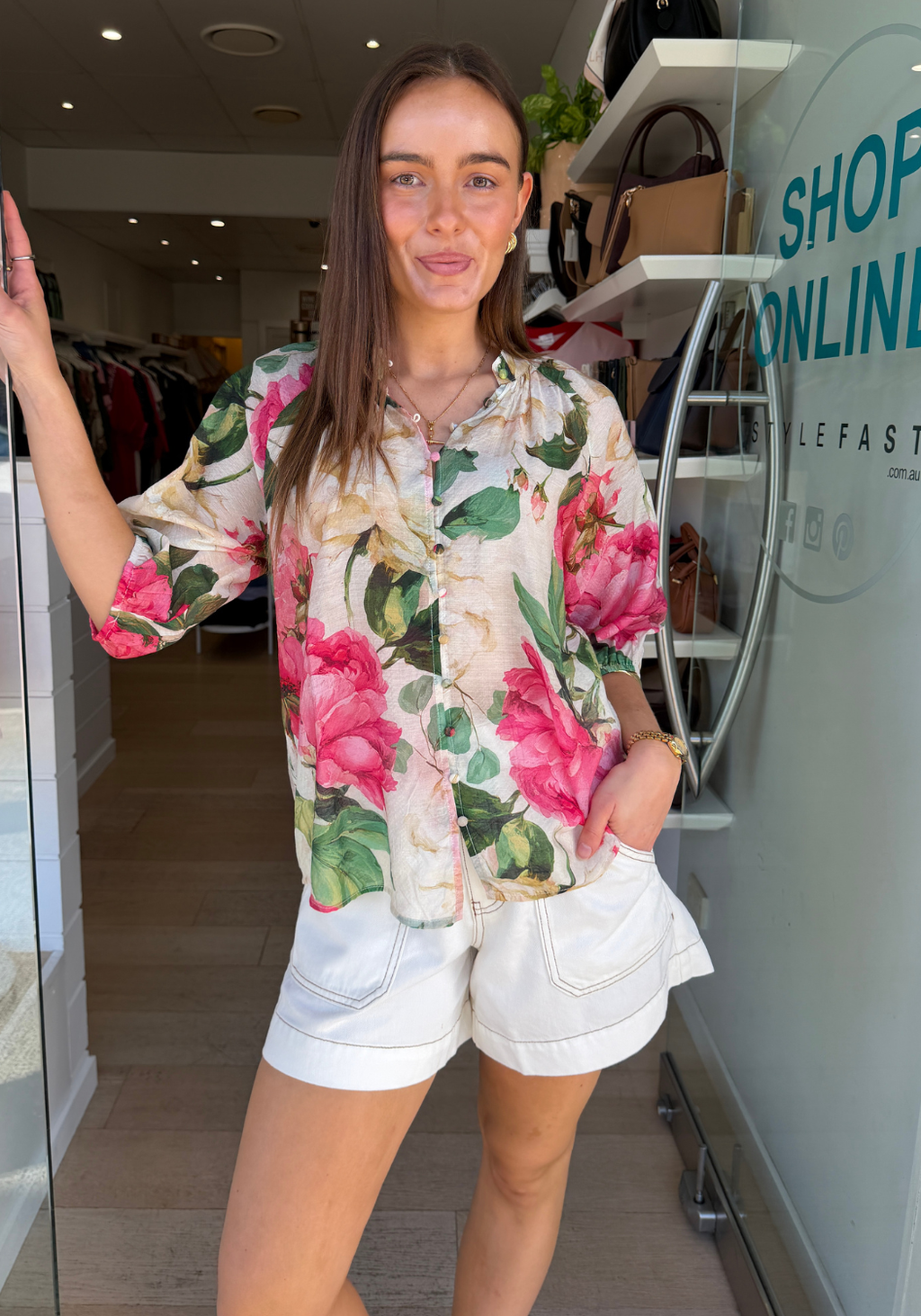 GEORGIA BLOUSE - PINK FLORAL