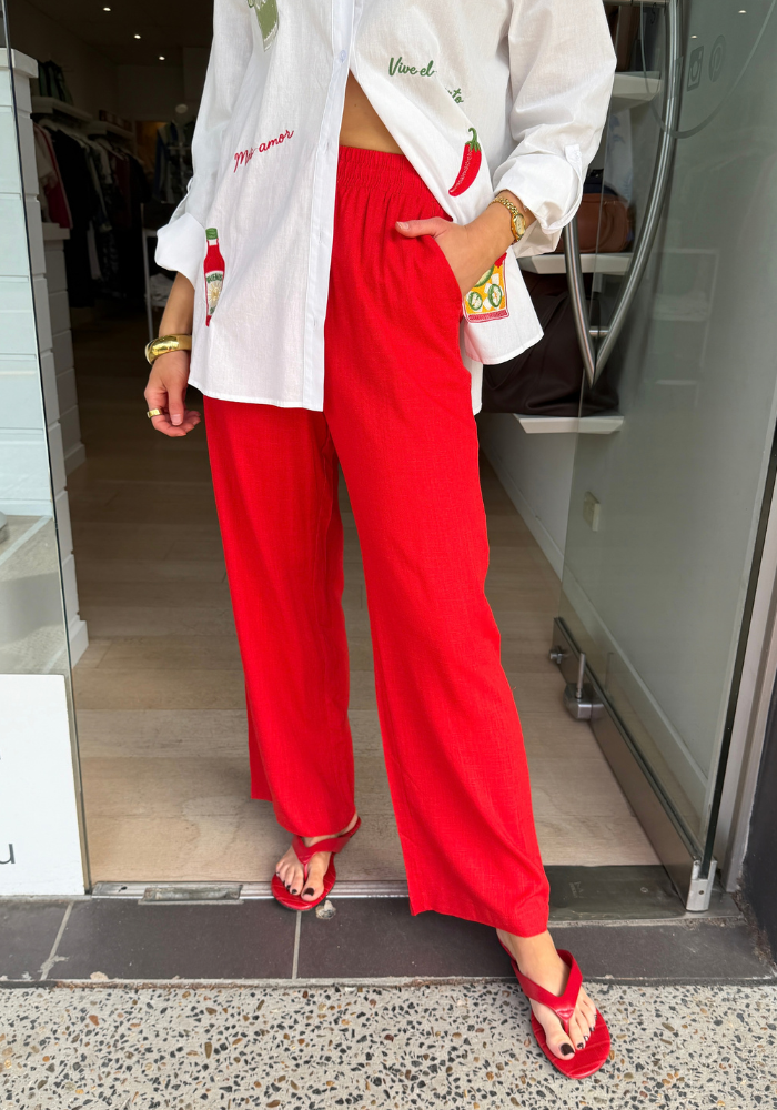 NAOMI RELAXED PANTS - RED