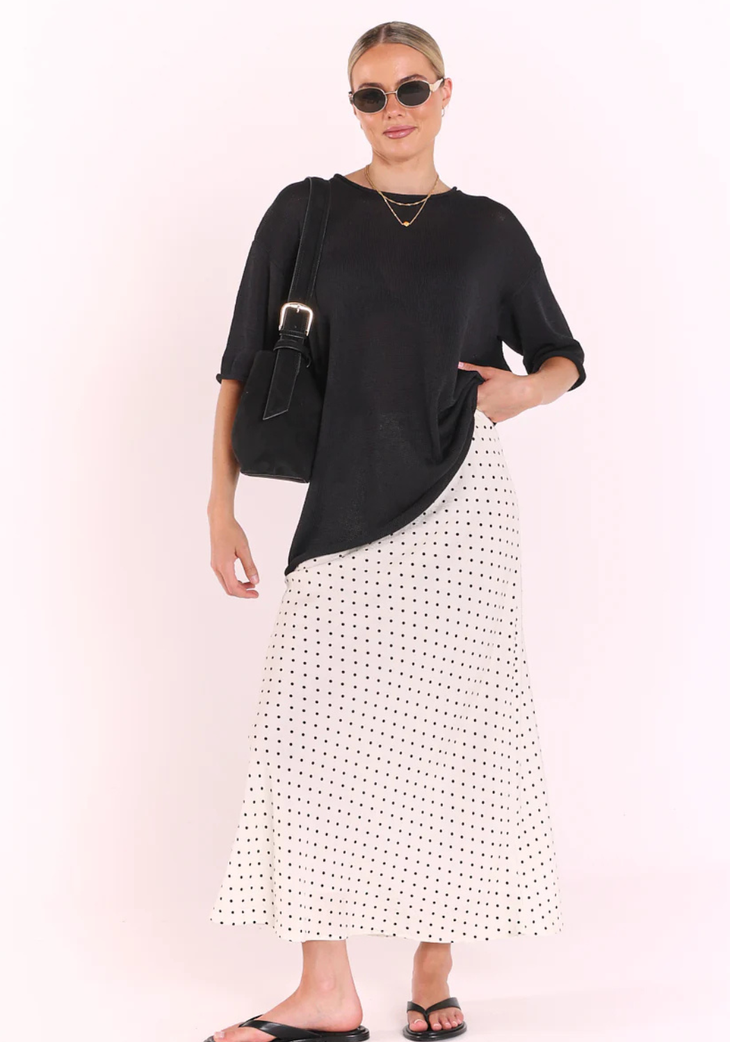 FEATHER + NOISE HARPER SKIRT - BLACK SPOT