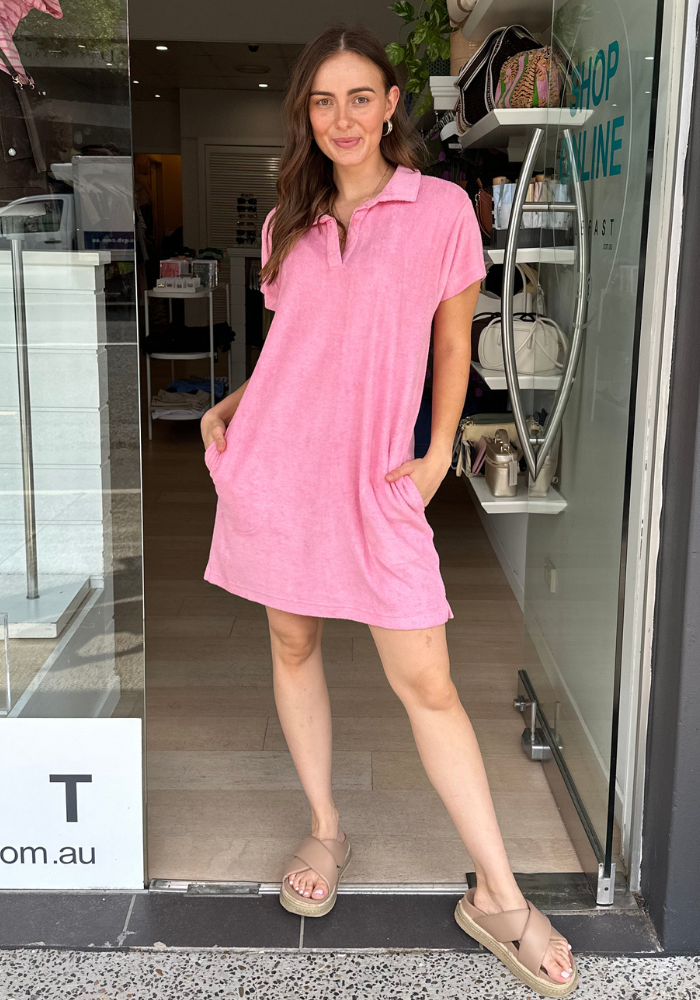 ITAMI TERRY DRESS - PINK