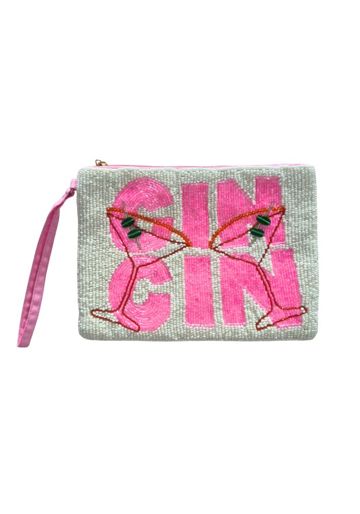 ZODA CIN CIN CLUTCH - WHITE/PINK