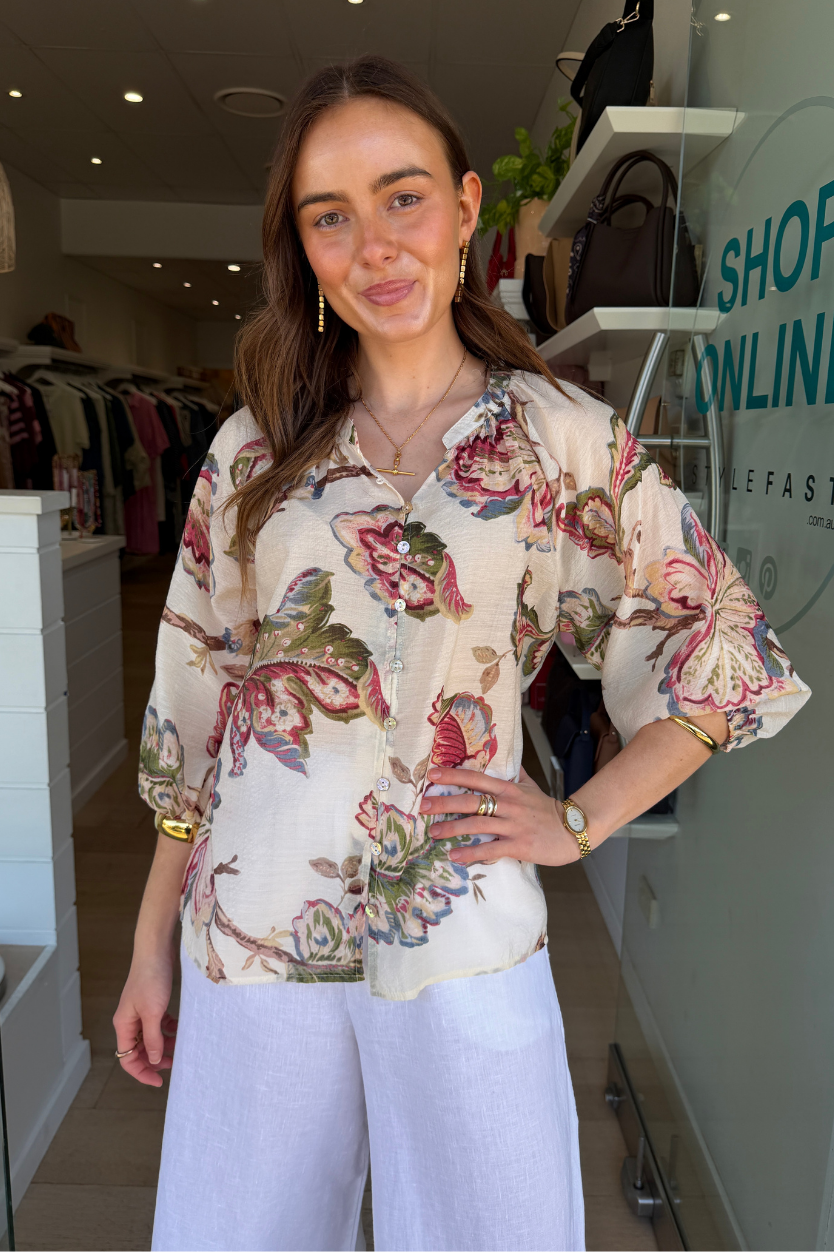 FLORA BLOUSE - PAISLEY PRINT