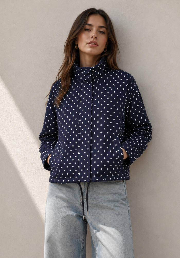 HOLLY WINDBREAKER JACKET - NAVY SPOT