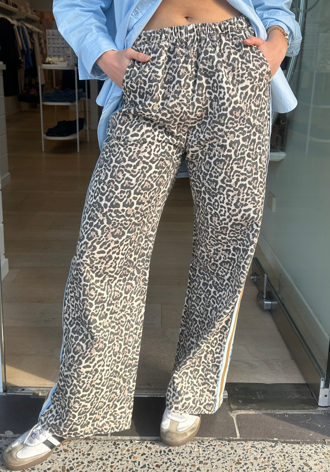 ROMY LEOPARD RACER JEANS - BLUE STRIPE