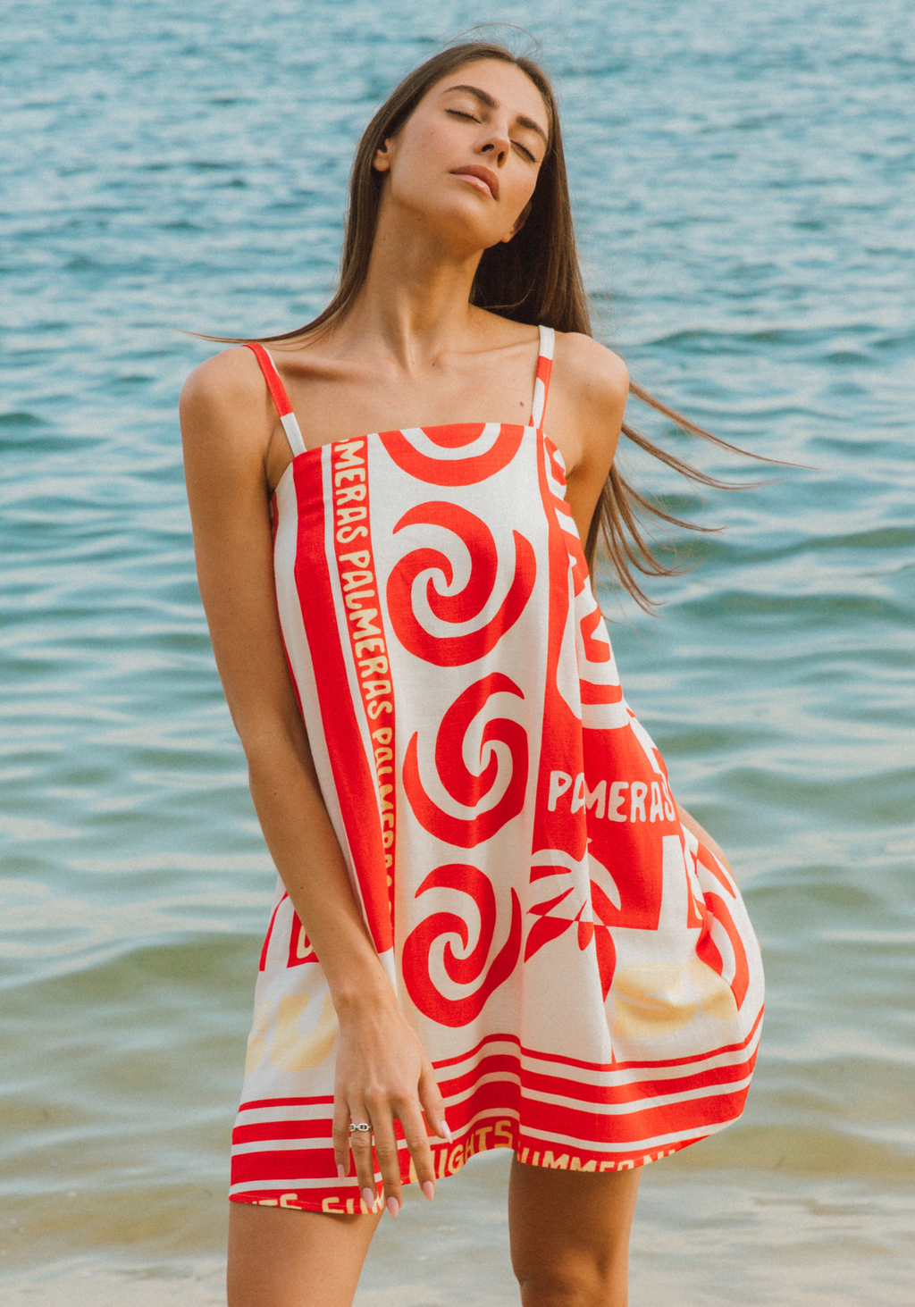 PALMERAS MINI DRESS - RED PRINT
