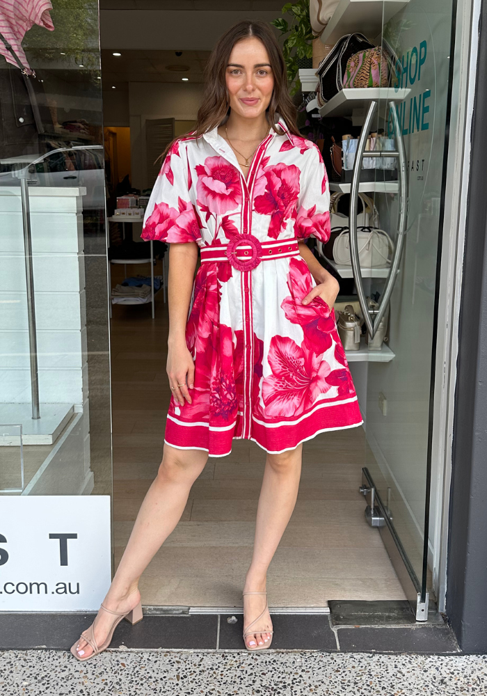 LIORA MINI DRESS - PINK FLORAL