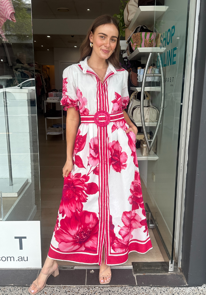 DELLA MAXI DRESS - PINK FLORAL