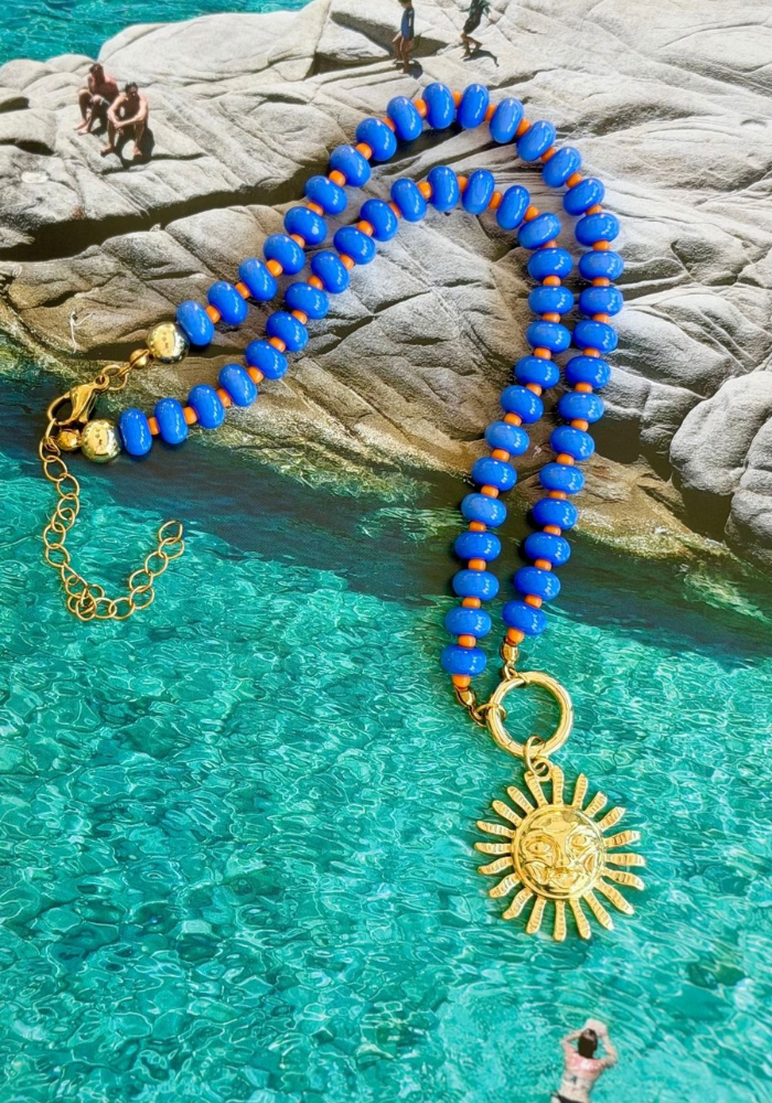 MOSK MELBOURNE SOLE BLU NECKLACE - COBALT BLUE
