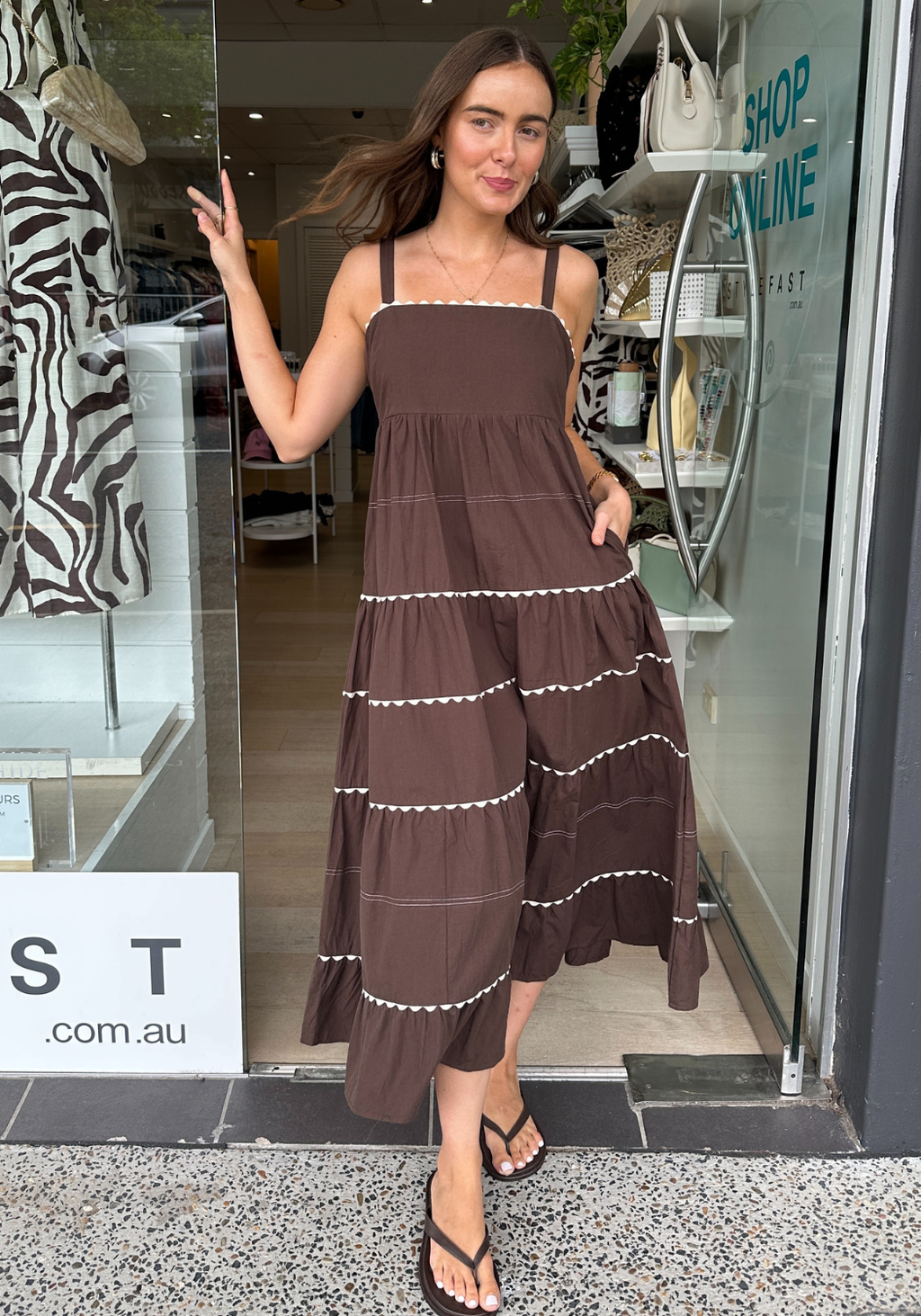 JACQ MIDI DRESS - MOCHA
