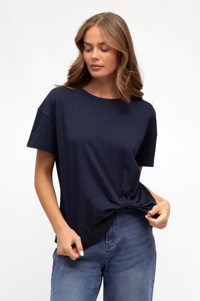 JESSIE EASY TUCK TEE - NAVY