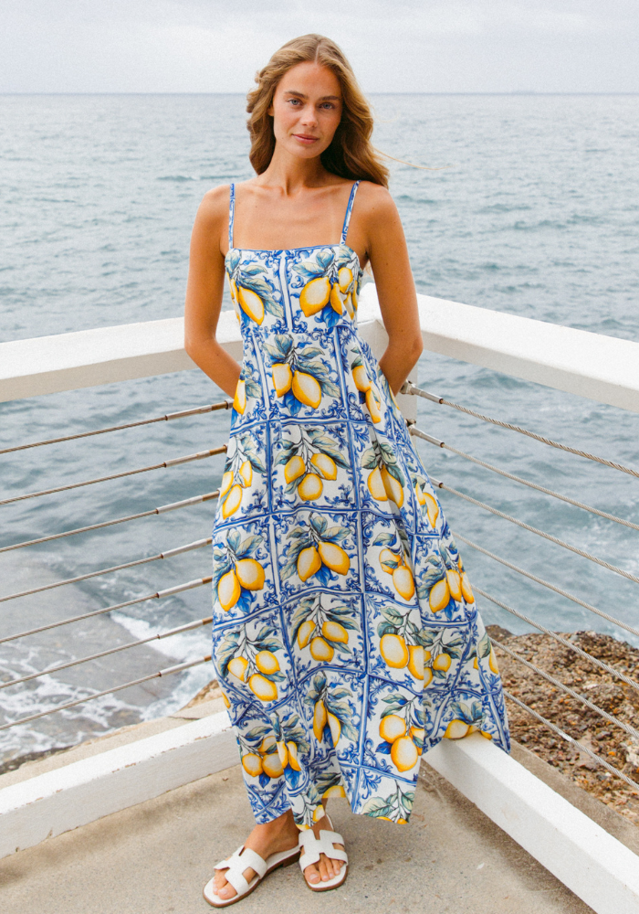 SORRENTO MAXI DRESS - LEMON PRINT