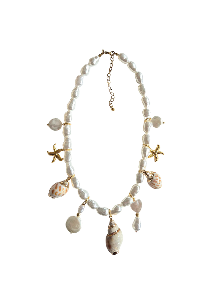 ZODA PEARL CHARM NECKLACE - NEUTRAL
