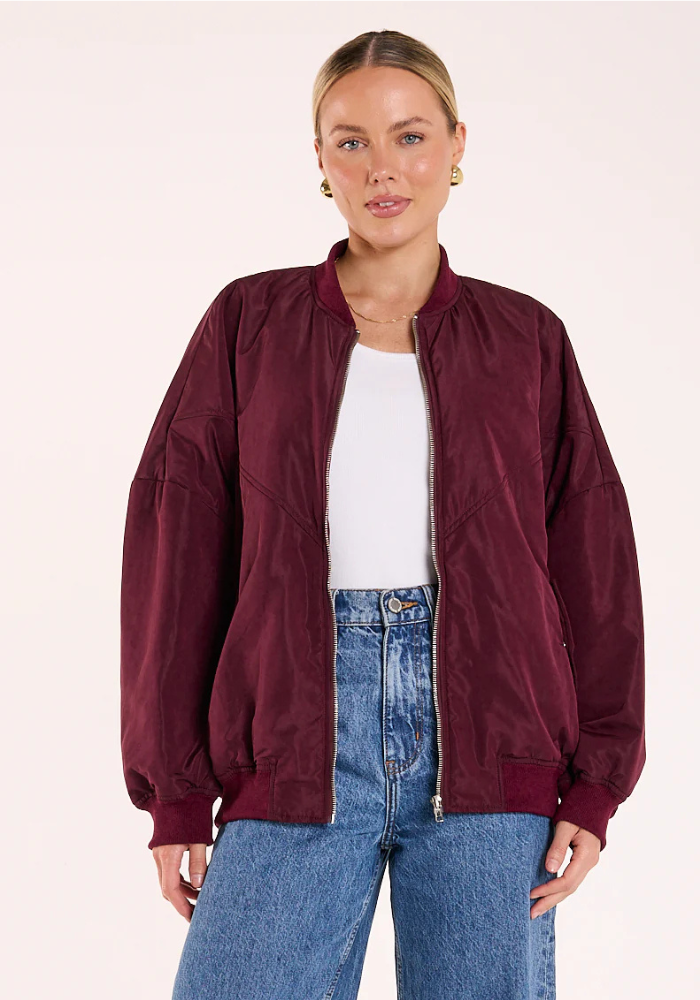 FEATHER + NOISE DEVON BOMBER - MARRON