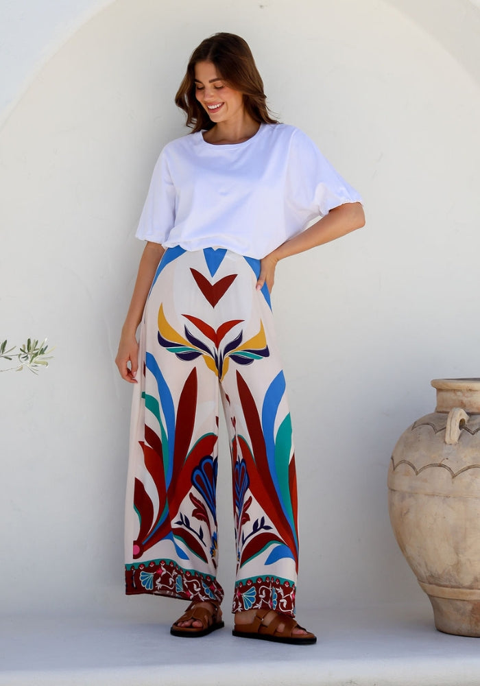 Load image into Gallery viewer, ADELAIDE PALAZZO PANTS - MULTI PRINT
