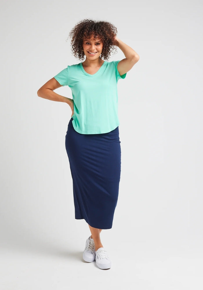 Load image into Gallery viewer, LOU LOU WHITNEY BAMBOO MAXI SKIRT - NAVY