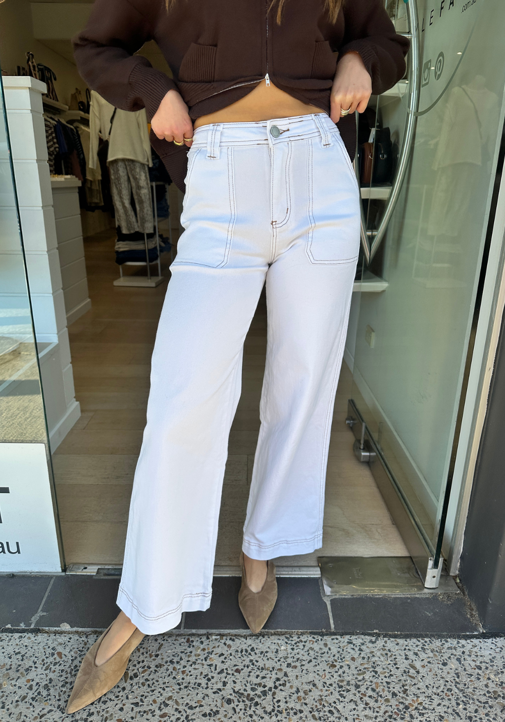 TAZ WIDE LEG JEAN - WHITE