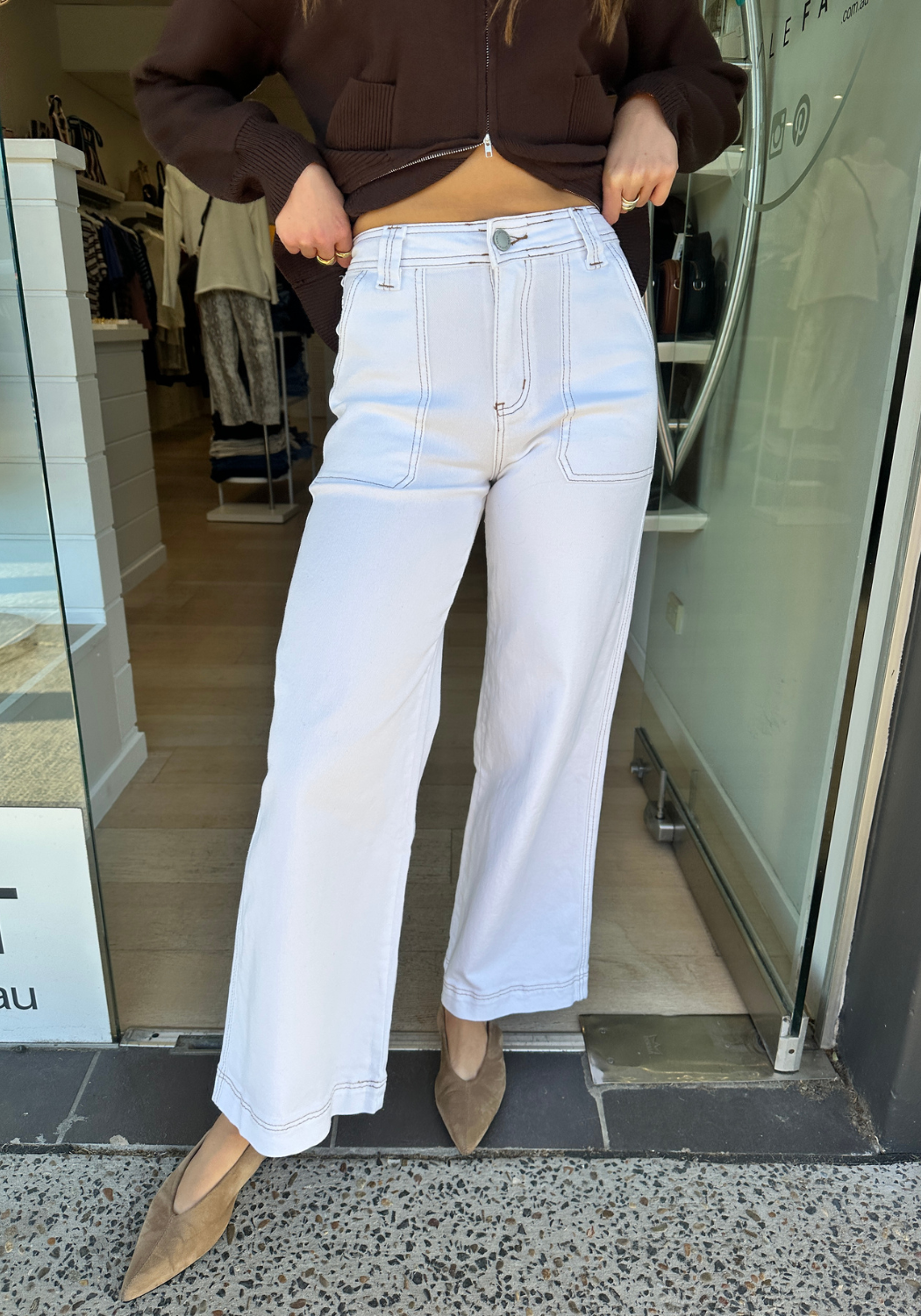 TAZ WIDE LEG JEAN - WHITE
