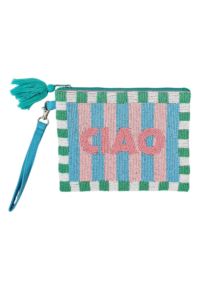 ZODA CIAO BEADED CLUTCH - BLUE