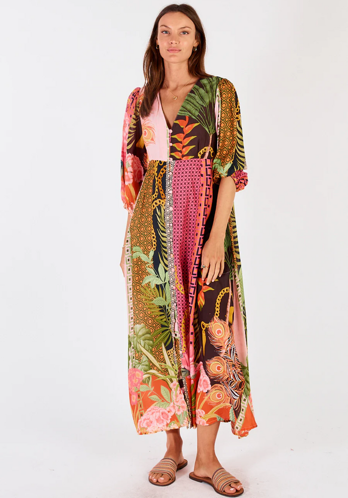 Load image into Gallery viewer, RAVELLO MAXI DRESS - PINK PRINT