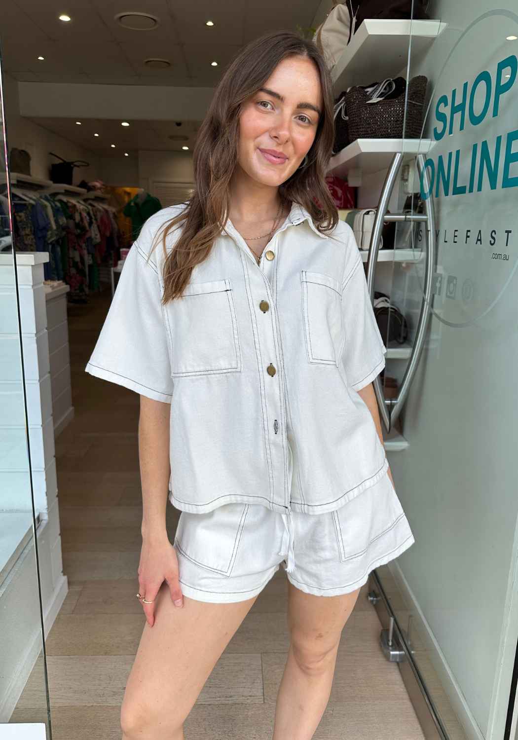 BY FRANKIE ROMY SET - WHITE DENIM