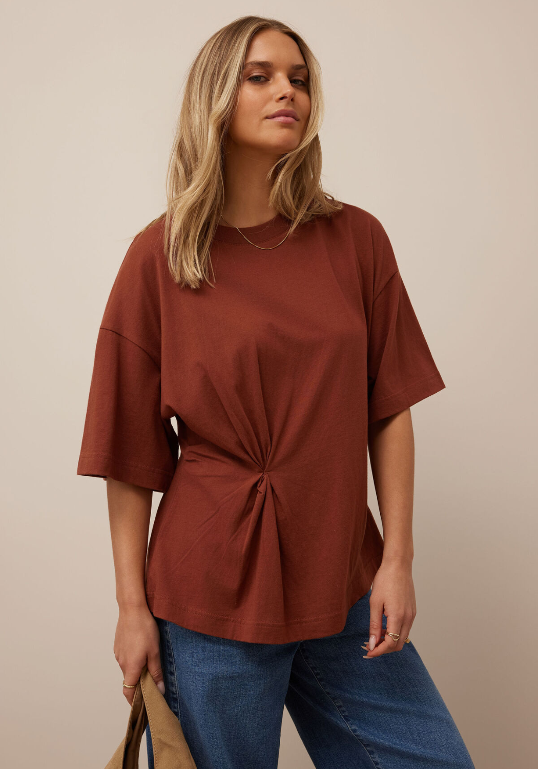 CERES LIFE KAIA TWIST TEE - GINGER
