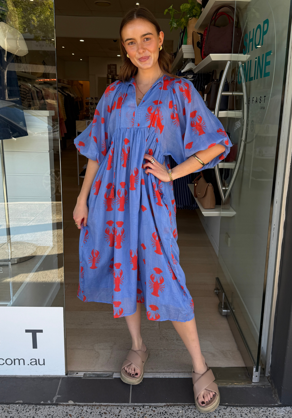 LOBSTER MIDI DRESS - BLUE