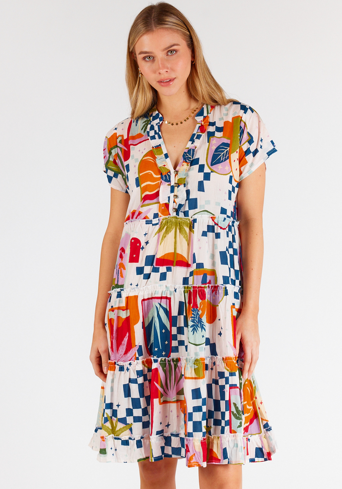 Load image into Gallery viewer, LULALIFE MELODY COTTON TIERED DRESS - MULTI