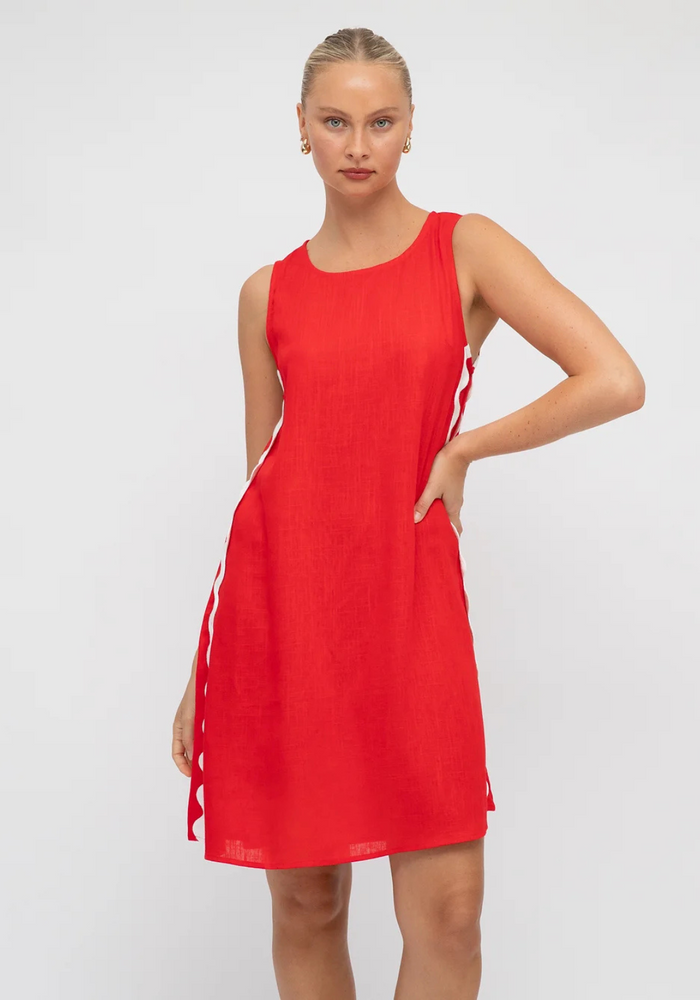 Load image into Gallery viewer, LAYLA SHIFT DRESS - RED